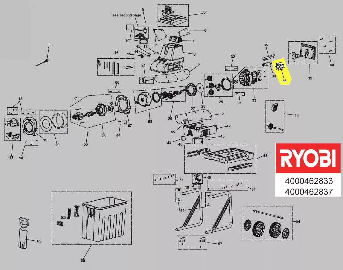 tête de cisaillement réf. 5131042044 broyeur Ryobi